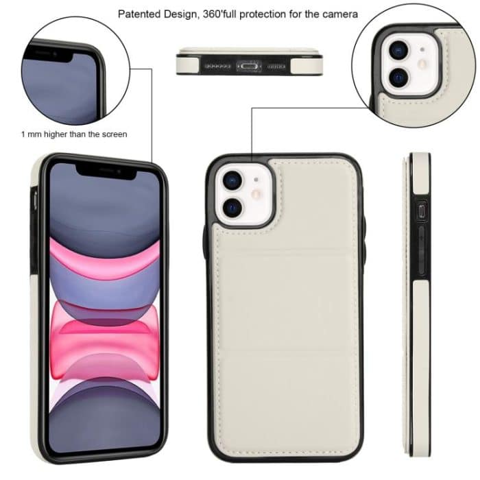 Dreifach faltbare Handyhülle aus Leder mit Kartenfach – Bild 4