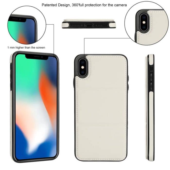 Dreifach faltbare Handyhülle aus Leder mit Kartenfach – Bild 4