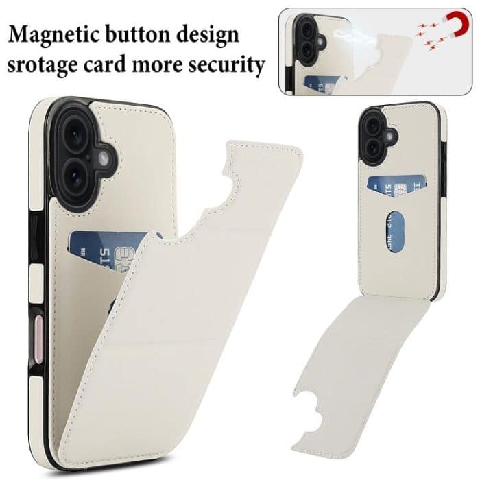 Dreifach faltbare Handyhülle aus Leder mit Kartenfach – Bild 3