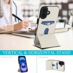 Dreifach faltbare Handyhülle aus Leder mit Kartenfach – Bild 6