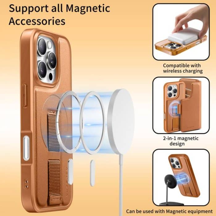 CaseNeo Finger Grip Strap MagSafe Leather Phone Case – Bild 7