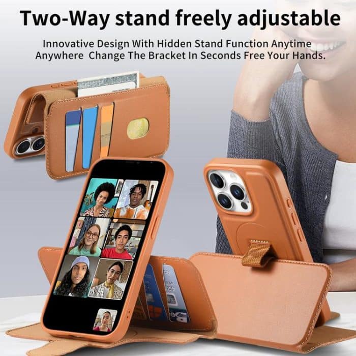 CaseNeo Finger Grip Strap MagSafe Leather Phone Case – Bild 6