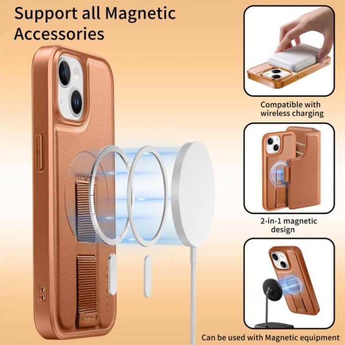 CaseNeo Finger Grip Strap MagSafe Leather Phone Case – Bild 7