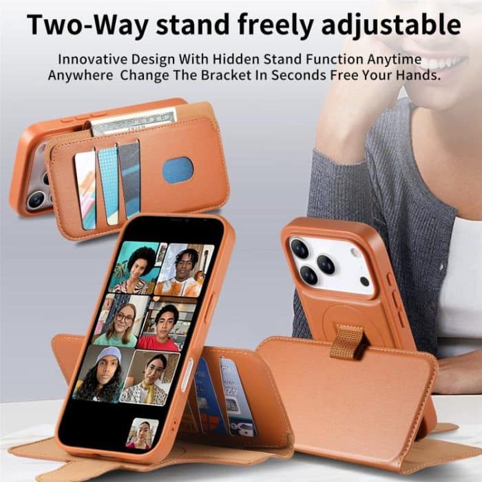 CaseNeo Finger Grip Strap MagSafe Leather Phone Case, For iPhone 16e, For iPhone 16 Pro Max, For iPhone 16 Pro, For iPhone 16 Plus – Bild 6