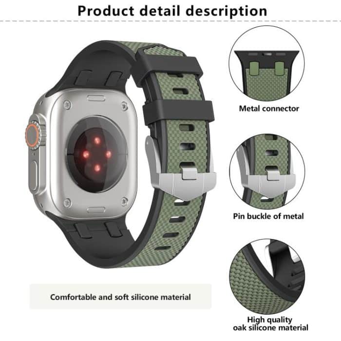 Kalebol Farmhouse Oak Silicone Strap, For Apple Watch 46mm / 49mm / 45mm / 44mm, For Apple Watch 42mm / 41mm / 40mm / 38mm – Bild 3