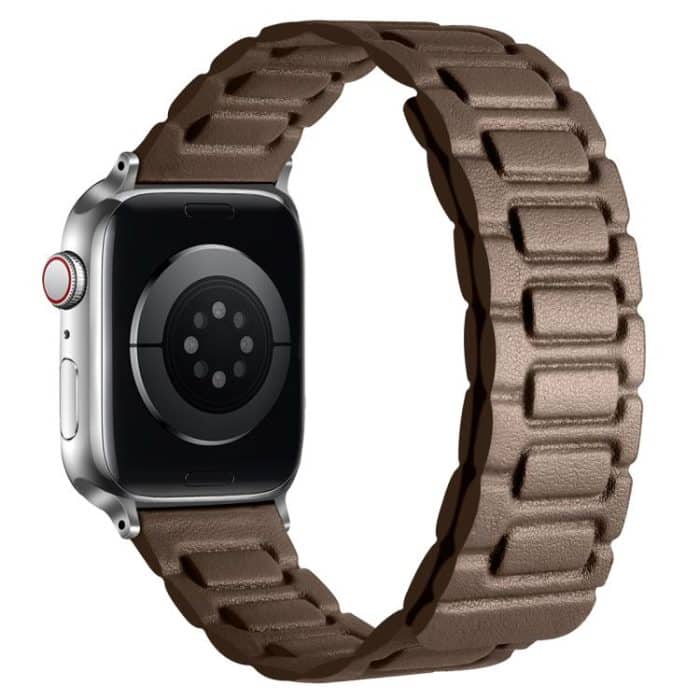 I-shaped Three-piece Leather Magnetic Watch Band, For Apple Watch 46mm / 49mm / 45mm / 44mm, For Apple Watch 42mm / 41mm / 40mm / 38mm – Bild 1