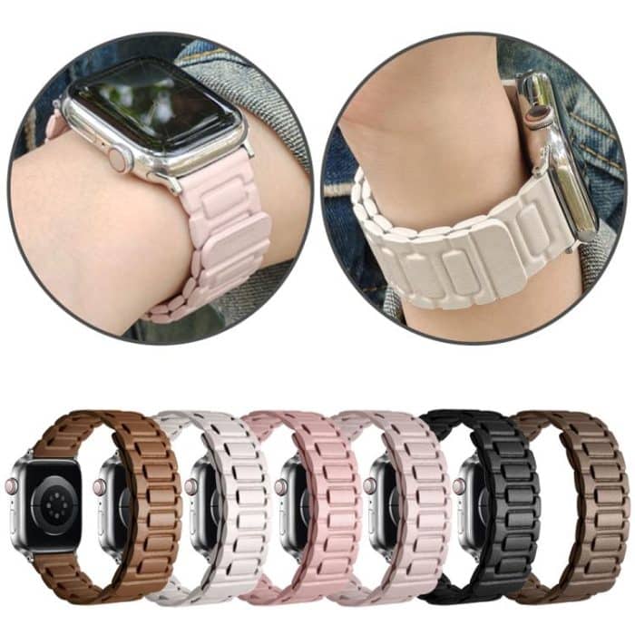 I-shaped Three-piece Leather Magnetic Watch Band, For Apple Watch 46mm / 49mm / 45mm / 44mm, For Apple Watch 42mm / 41mm / 40mm / 38mm – Bild 3