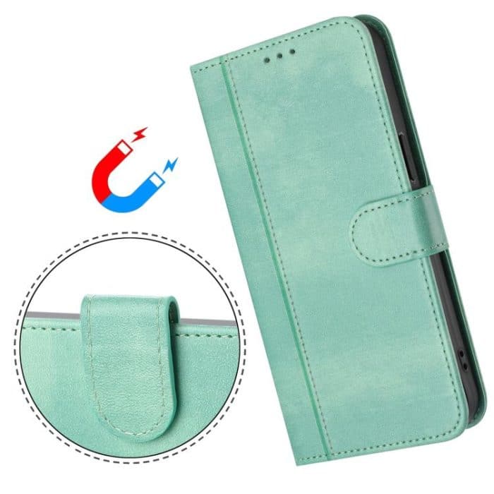 Line Splicing Buckle Retro Leather Phone Case – Bild 5