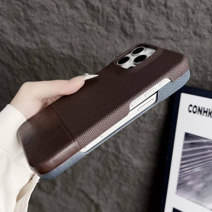 EDA0078626_B3-4.jpg Stitching Cloth MagSafe Magnetic PC Hybrid PU Phone Case – Bild 4