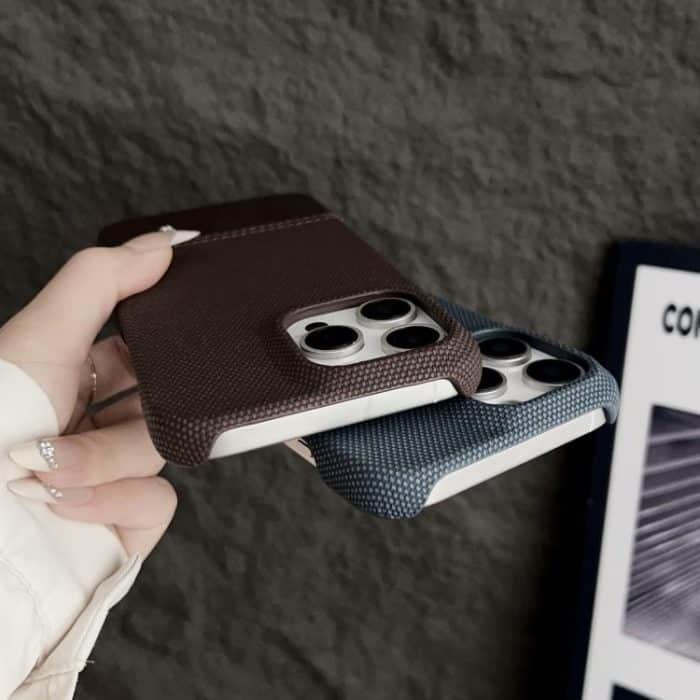 EDA0078626_B4-4.jpg Stitching Cloth MagSafe Magnetic PC Hybrid PU Phone Case – Bild 5