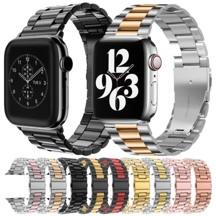 xDfind Three Beads Fold Buckle Stainless Steel Watch Band, For Apple Watch 46mm / 49mm / 45mm / 44mm, For Apple Watch 42mm / 41mm / 40mm / 38mm – Bild 4