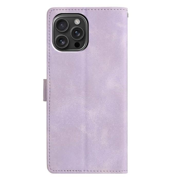 Handyhülle aus geprägtem Leder mit Dreiecken, For iPhone 15, For iPhone 14 Plus, For iPhone 14, For iPhone 14 Pro – Bild 3
