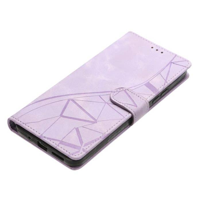 Handyhülle aus geprägtem Leder mit Dreiecken, For iPhone 15, For iPhone 14 Plus, For iPhone 14, For iPhone 14 Pro – Bild 6