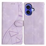 Handyhülle aus geprägtem Leder mit Dreiecken, For iPhone 16e, For iPhone 16 Pro Max, For iPhone 16 Pro, For iPhone 16 Plus