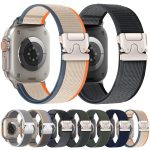 xDfind Uhrenarmband aus Nylon mit Titanschnalle und Druckknopfschlaufe, For Apple Watch 46mm / 49mm / 45mm / 44mm, For Apple Watch 42mm / 41mm / 40mm / 38mm – Bild 2