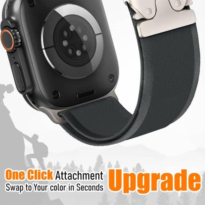 xDfind Uhrenarmband aus Nylon mit Titanschnalle und Druckknopfschlaufe, For Apple Watch 46mm / 49mm / 45mm / 44mm, For Apple Watch 42mm / 41mm / 40mm / 38mm – Bild 4