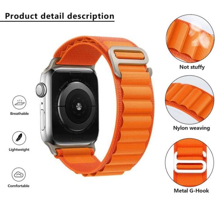 xDfind Aline Nylon Loop Uhrenarmband, For Apple Watch 46mm / 49mm / 45mm / 44mm, For Apple Watch 42mm / 41mm / 40mm / 38mm – Bild 4