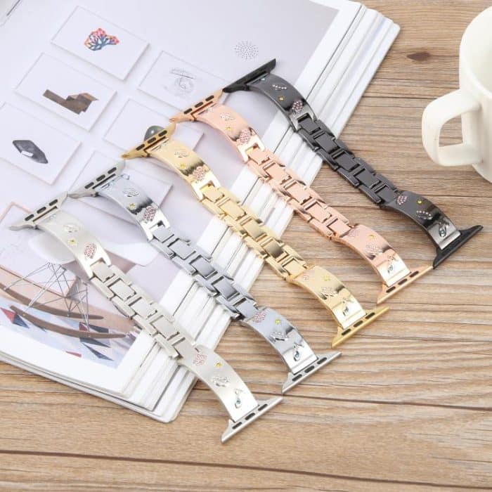 Diamond Quick Release Chain Bracelet Metal Watch Band, For Apple Watch 46mm / 49mm / 45mm / 44mm, For Apple Watch 42mm / 41mm / 40mm / 38mm – Bild 5