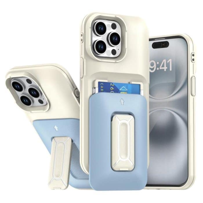 EDA008062806A-7.jpg Sliding Card Holder Integrated Phone Case with Kickstand, For iPhone 12 / 12 Pro, For iPhone 12 Pro Max – Bild 1