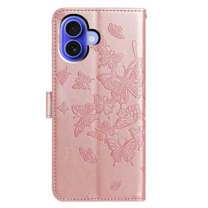 Butterfly Flutter Pattern Embossed Leather Phone Case, For iPhone 15 Plus, For iPhone 15, For iPhone 14 Plus – Bild 3