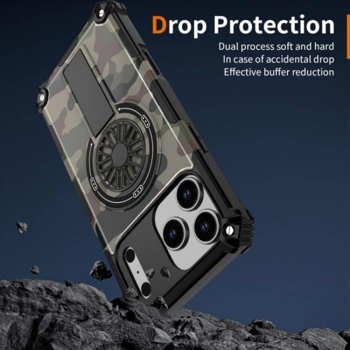 Camouflage Kickstand Rotating Shaft MagSafe Phone Case – Bild 5
