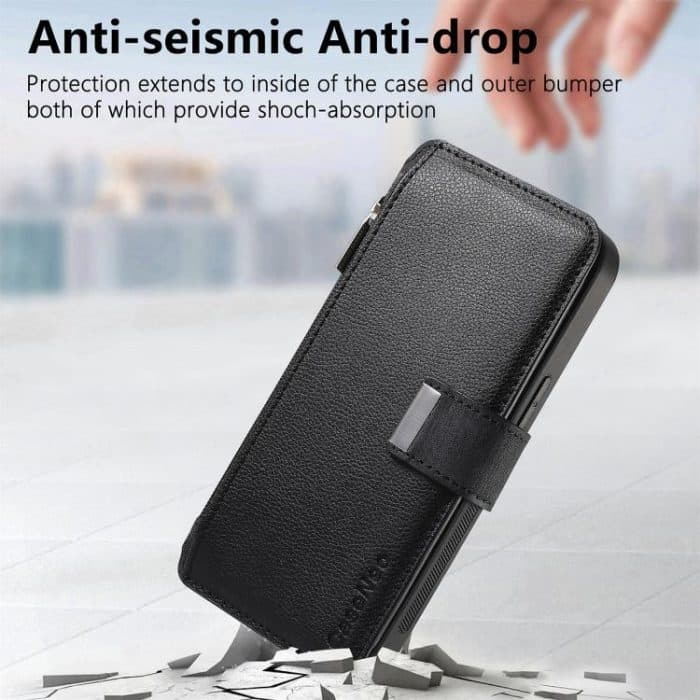 CaseNeo MagSafe RFID Anti-theft Zipper Wallet Retro Leather Phone Case, For iPhone 16 Pro Max, For iPhone 16 Pro, For iPhone 16 Plus, For iPhone 16 – Bild 4