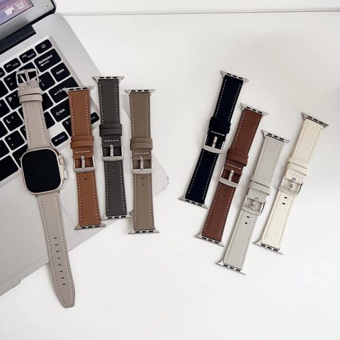 xDfind Black Shark Fine Grain Leather Watch Band, For Apple Watch 42 / 44 / 45 / 46 / 49mm, For Apple Watch 38 / 40 / 41 / S10 42mm – Bild 2