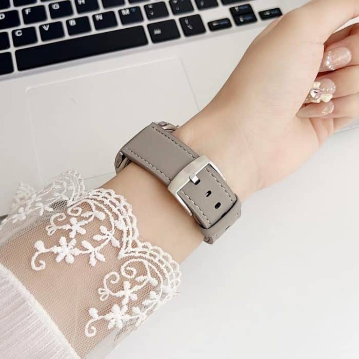 xDfind Black Shark Fine Grain Leather Watch Band, For Apple Watch 42 / 44 / 45 / 46 / 49mm, For Apple Watch 38 / 40 / 41 / S10 42mm – Bild 5