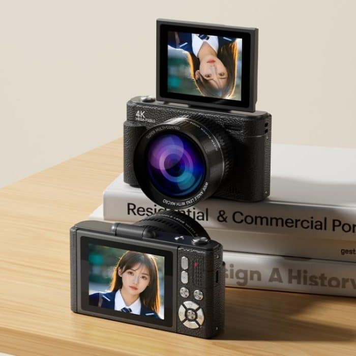 V5 64MP Retro Digital Camera 4K Recording 180 Flip Screen, Large Lens, Small Lens – Bild 2