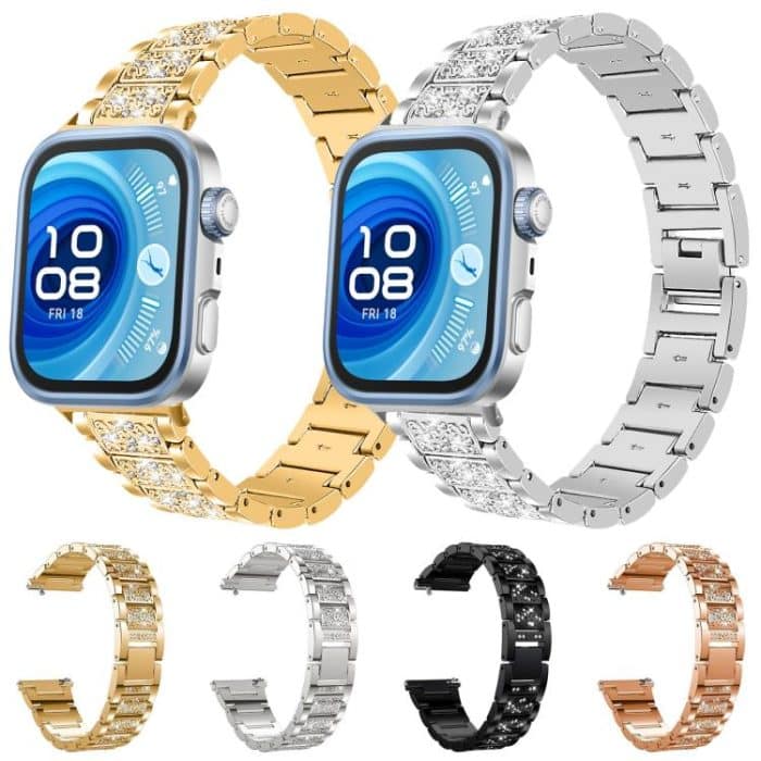 xDfind Diamond Jewelry Stainless Steel Watch Band, For Huawei Watch Fit 4 Pro / Fit 4 / Fit 3 20mm, For Huawei Band 10 / 9 / 8 14mm – Bild 2