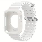 Ocean Silicone Watch Band with Silicone Case, For Apple Watch Series 10 46mm, For Apple Watch Series 10 42mm, For Apple Watch 44mm / 45mm, For Apple Watch 40mm / 41mm