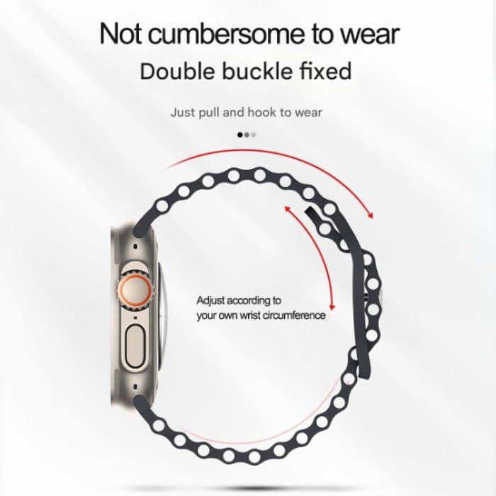 Butterfly Buckle Ocean Silicone Watch Band with Film Integrated PC Case, For Apple Watch Series 10 46mm, For Apple Watch Series 10 42mm, For Apple Watch Series 44mm, For Apple Watch Series 40mm, For Apple Watch Series 45mm, For Apple Watch Series 41mm – Bild 3