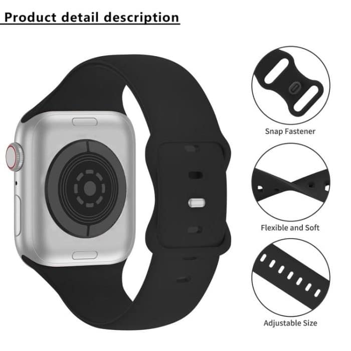 Butterfly Buckle Silicone Watch Band with Film Integrated PC Cover, For Apple Watch Series 10 46mm, For Apple Watch Series 10 42mm, For Apple Watch Series 44mm, For Apple Watch Series 40mm, For Apple Watch Series 45mm, For Apple Watch Series 41mm – Bild 3