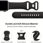 Butterfly Buckle Silicone Watch Band with Film Integrated PC Cover, For Apple Watch Series 10 46mm, For Apple Watch Series 10 42mm, For Apple Watch Series 44mm, For Apple Watch Series 40mm, For Apple Watch Series 45mm, For Apple Watch Series 41mm – Bild 4