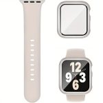 Pin Buckle Silicone Watch Band with Film Integrated PC Case