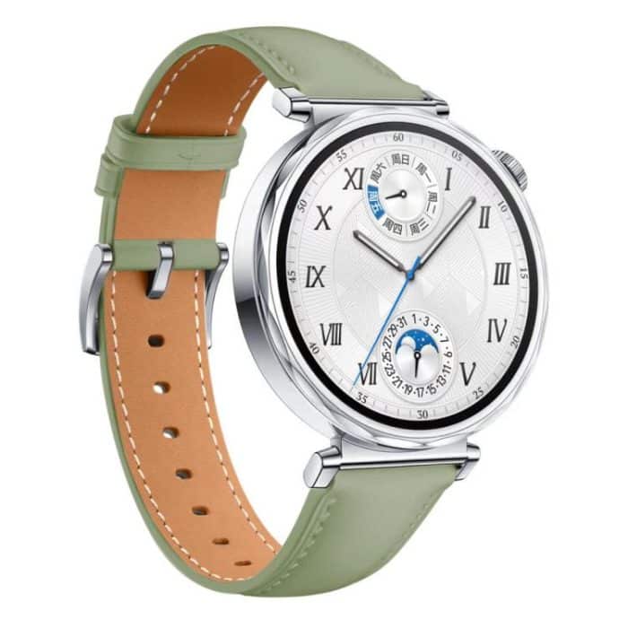 Uhrenarmband aus echtem Leder mit silberner Schnalle, For Huawei Watch GT 5 41mm – Bild 2