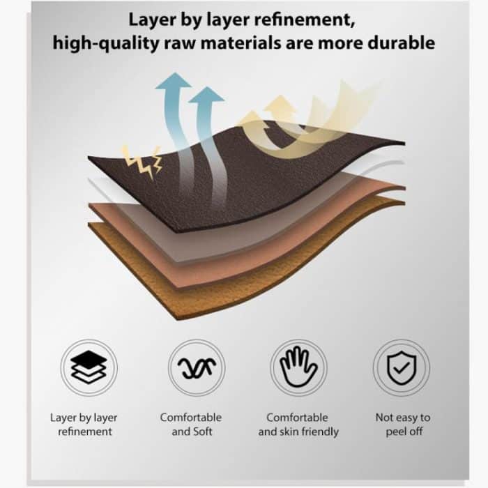 xDfind Uhrenarmband aus fein genarbtem Leder mit flachem Kopf und schwarzem Haifischmuster – Bild 4