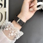 xDfind Uhrenarmband aus fein genarbtem Leder mit flachem Kopf und schwarzem Haifischmuster – Bild 5