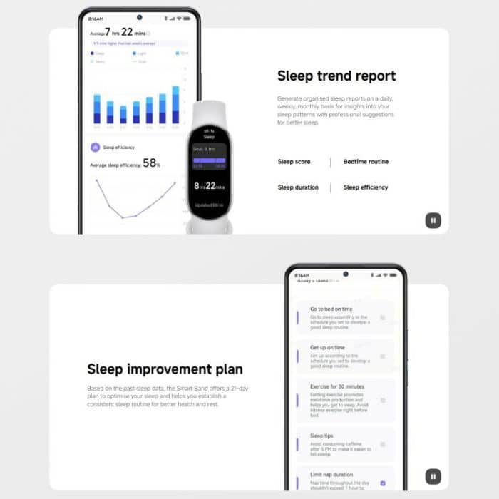 Original Xiaomi Smart Band 10, 1.72 inch AMOLED Screen 5ATM Waterproof Smart Watch, Support Blood Oxygen / Heart Rate Monitor, Smart Band 10 Black, Smart Band 10 Silver, Smart Band 10 Pink Gold – Bild 12