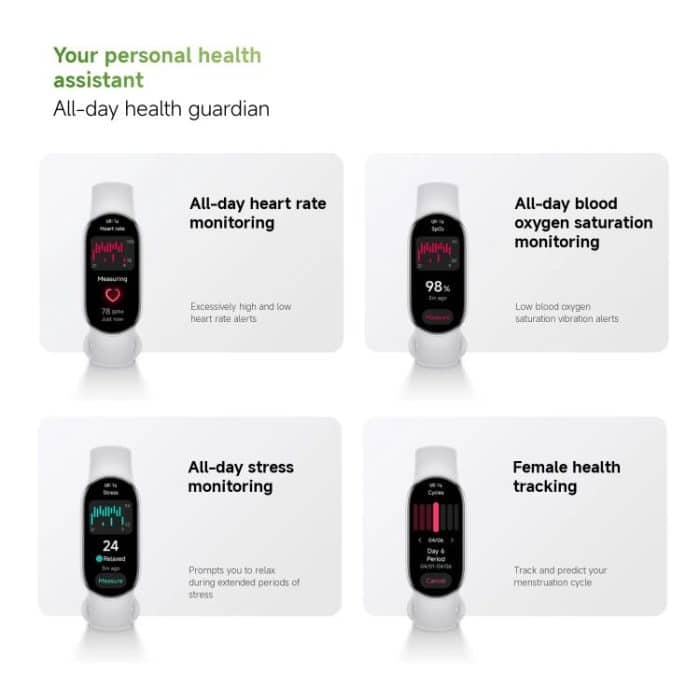 Original Xiaomi Smart Band 10, 1.72 inch AMOLED Screen 5ATM Waterproof Smart Watch, Support Blood Oxygen / Heart Rate Monitor, Smart Band 10 Black, Smart Band 10 Silver, Smart Band 10 Pink Gold – Bild 13