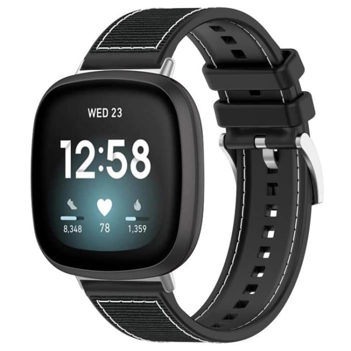 EDA008287802A.jpg xDfind Hybrid Nylon Braid Silicone Watch Band, For Fitbit Versa 4/Versa3/Sense2/Sense 20mm, For Fitbit Versa 2/Versa/Versa Lite 20mm – Bild 1