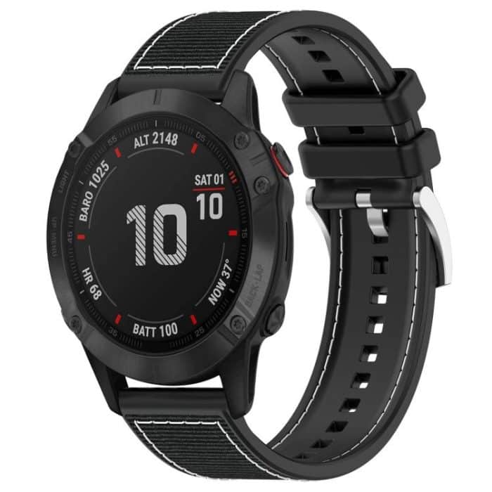 xDfind Hybrid Nylon Braid Silicone Watch Band, For Garmin Fenix 8/7X/6X/5X 26mm, For Garmin Fenix 8/7/6/5 22mm, For Garmin Forerunner 220/235/735/735XT 20mm, For Garmin Forerunner 35/30/35J 20mm – Bild 1