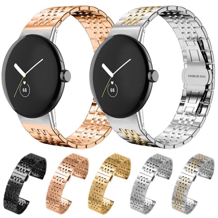 xDfind Seven-bead Solid Stainless Steel Watch Band, For Google Pixel Watch 3 45mm 22mm, For Google Pixel Watch 3 / 2 / 1 41mm 20mm – Bild 2