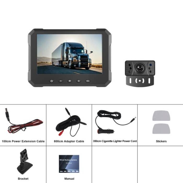 5 inch Digital Wired 1 to 1 Reversing Display Screen Car Central Control Machine Set, With Europe Short License Plate Holder, With North America Long License Plate Holder – Bild 11