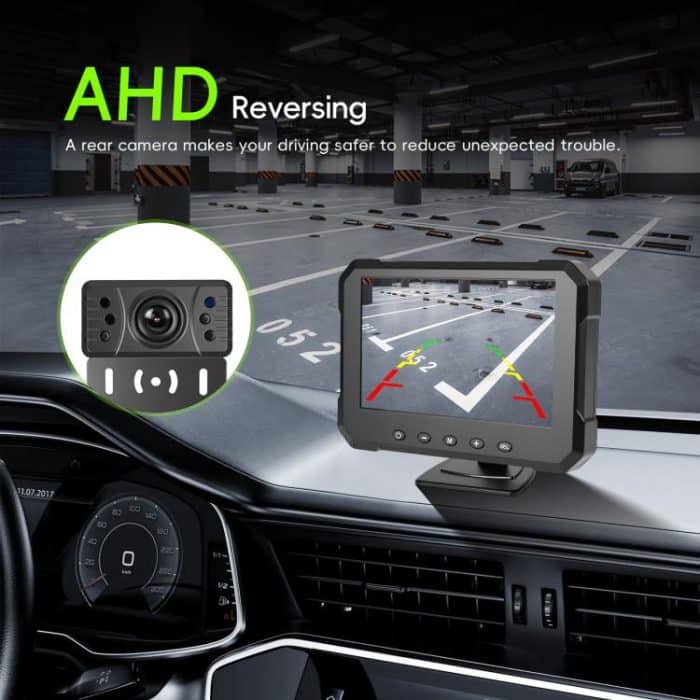 5 inch Digital Wired 1 to 1 Reversing Display Screen Car Central Control Machine Set, With Europe Short License Plate Holder, With North America Long License Plate Holder – Bild 4