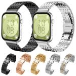xDfind Seven-bead Solid Stainless Steel Watch Band, For Huawei Watch Fit4 / Fit3 / Fit4 Pro 20mm, For Huawei Band 10 / 9 / 8 14mm – Bild 2