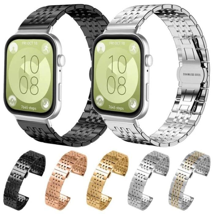 xDfind Seven-bead Solid Stainless Steel Watch Band, For Huawei Watch Fit4 / Fit3 / Fit4 Pro 20mm, For Huawei Band 10 / 9 / 8 14mm – Bild 2