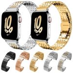 xDfind Seven-bead Solid Stainless Steel Watch Band, For Apple Watch 42 / 44 / 45 / 46 / 49mm 22mm, For Apple Watch 38 / 40 / 41 / S10 42mm 20mm – Bild 2