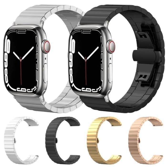 xDfind One-bead Bamboo Solid Stainless Steel Watch Band, For Apple Watch 42 / 44 / 45 / 46 / 49mm 22mm, For Apple Watch 38 / 40 / 41 / S10 42mm 20mm – Bild 2