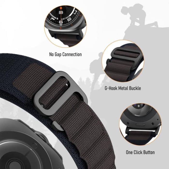 xDfind Black Buckle Loop Nylon Watch Band, For Samsung Galaxy Watch Ultra 47mm / Ultra 2025, For Samsung Galaxy Watch8 / 8 Classic – Bild 3